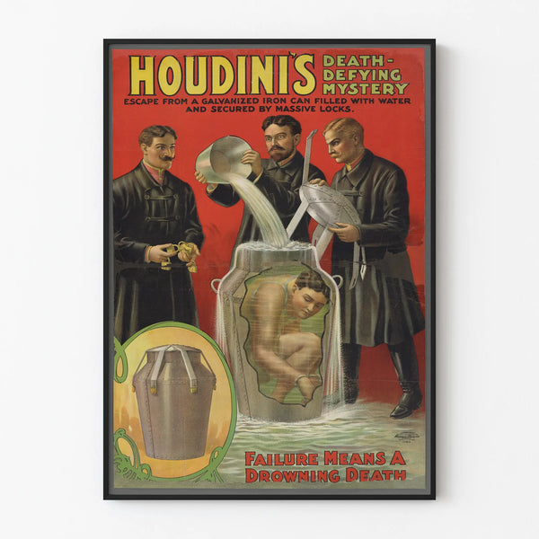 Vintage Houdini Poster - Escape and Decorative Suspense