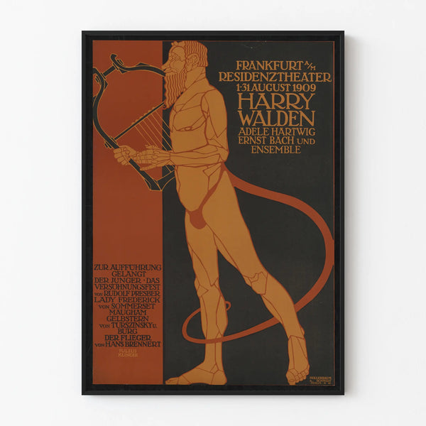 Vintage theater poster Residenztheater Frankfurt 1909