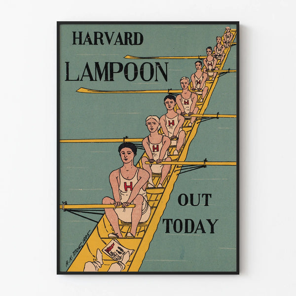 Vintage Harvard Lampoon rowing team poster