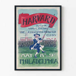 Vintage Harvard Poster - Annual Harvard Clubs Meeting in Philadelphia
