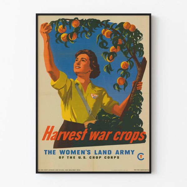 Vintage Poster Harvest War Crops - Rustic Wall Decoration