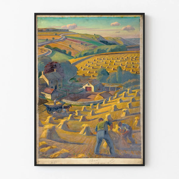 Decorative Poster of Harvest Landscape in the Countryside