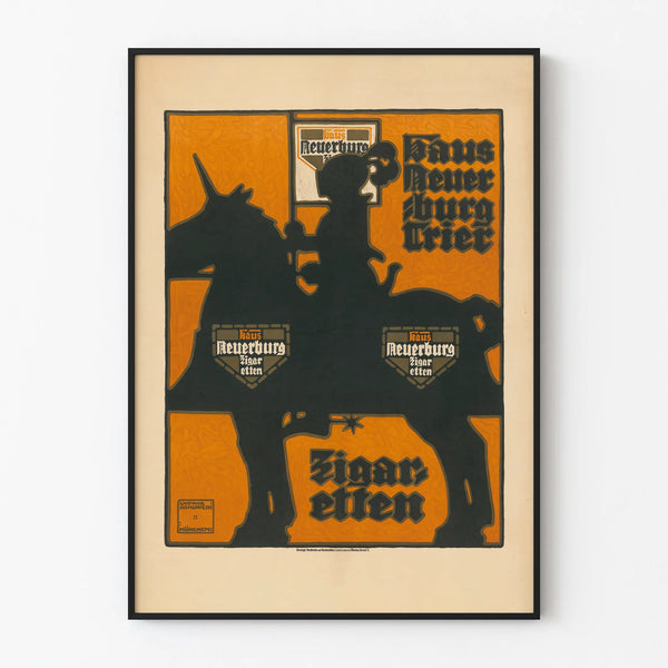 Vintage poster Haus Neuerburg Trier Cigarettes in black and orange