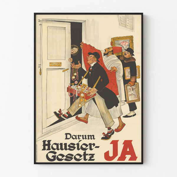 Vintage poster Hausier Gesetz - Retro German wall decoration