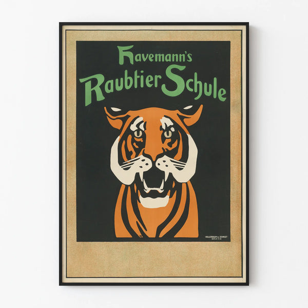 Vintage Poster Tiger Havemann's Raubtier Schule