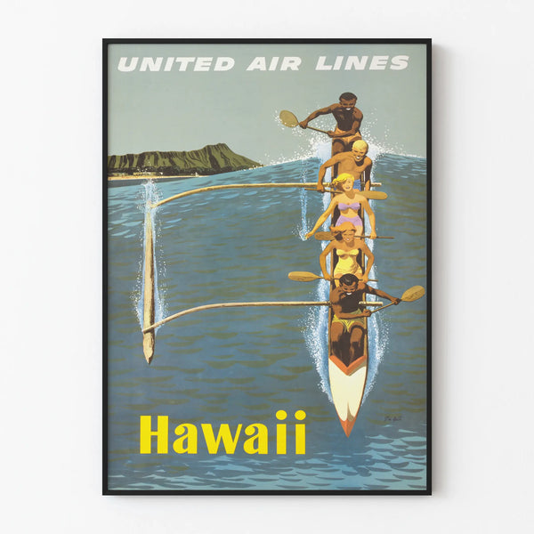 Vintage Hawaii United Air Lines Poster for Wall Decoration