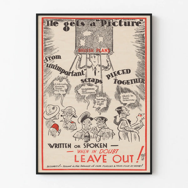 Vintage English propaganda poster on information security