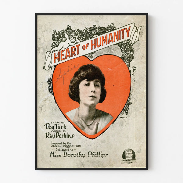 Vintage poster Heart of Humanity decorative