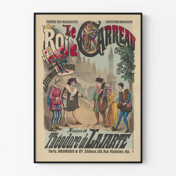 Vintage Poster of Le Roi de Carreau at Théâtre des Nouveautés