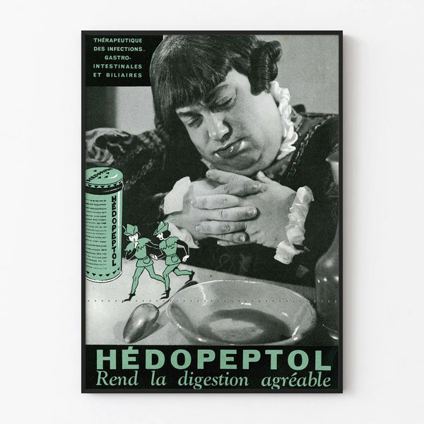 Vintage Poster HÉDOPEPTOL - Retro Wall Decoration for Digestion