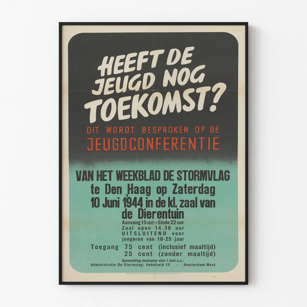 Vintage Youth Conference Poster in Dutch