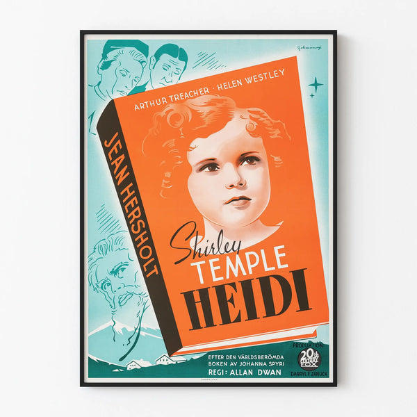 Vintage film poster of Heidi with Shirley Temple