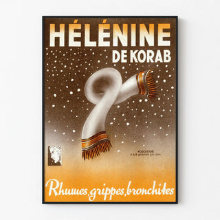 Vintage poster of Hélénine against colds and bronchitis