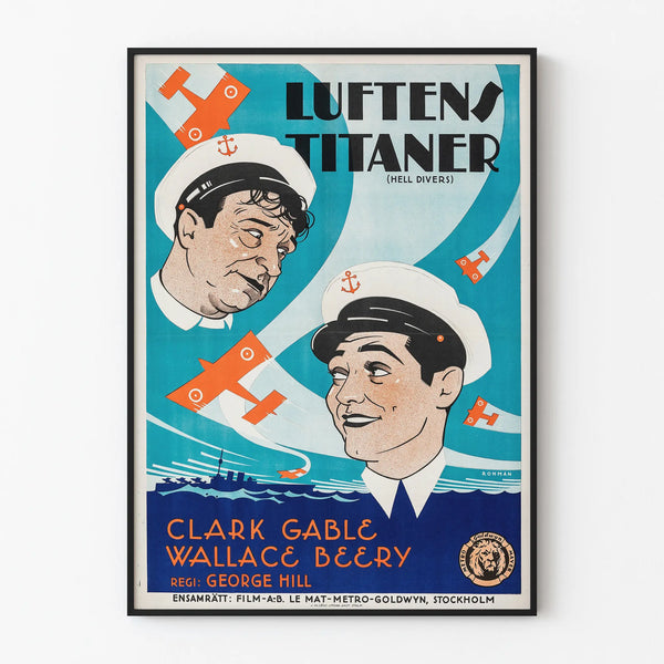 Vintage cinema poster Luften Titaner Hell Divers wall decoration