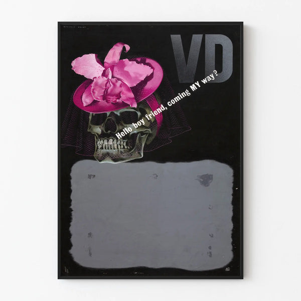 Decorative Poster Skull and Pink Hat Pop Art Style