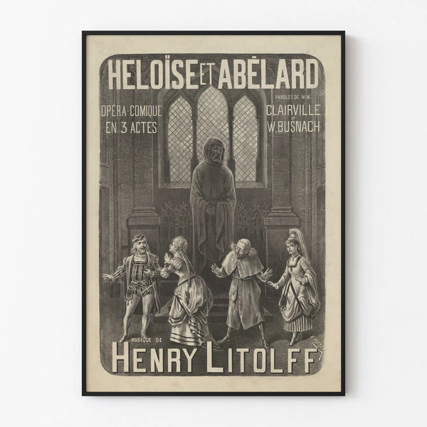 Vintage poster Héloïse and Abelard comic opera in 3 acts
