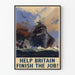 British Military Propaganda Poster with Battleships and Aircraft