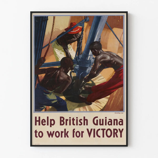 Vintage British Guiana Poster Work for Victory