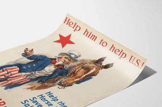 Vintage poster Help the horse save the soldier - American Red Star