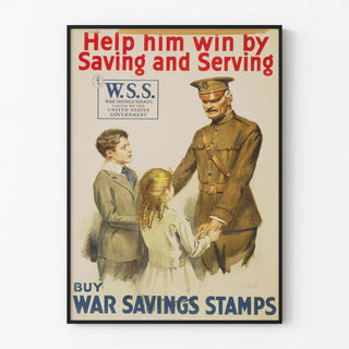 Vintage poster War Savings Stamps - Help and Support for the Soldier