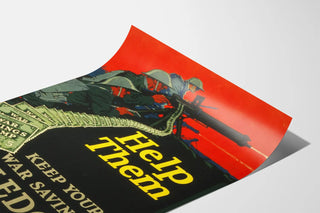 Vintage Military Poster - Help Them War Savings Pledge