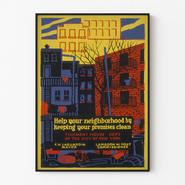 Vintage poster promoting urban cleanliness in New York