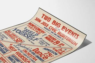 Vintage poster for theater and dance event at San Jose Civic Auditorium