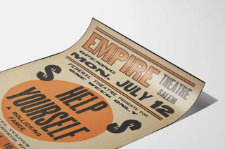 Vintage Theater Poster Help Yourself, Empire Theatre Salem