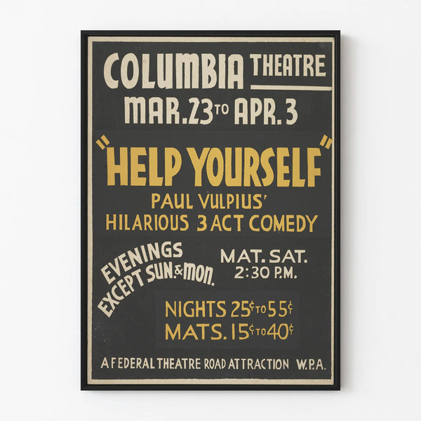 Vintage Theater Poster Help Yourself Paul Vulpius