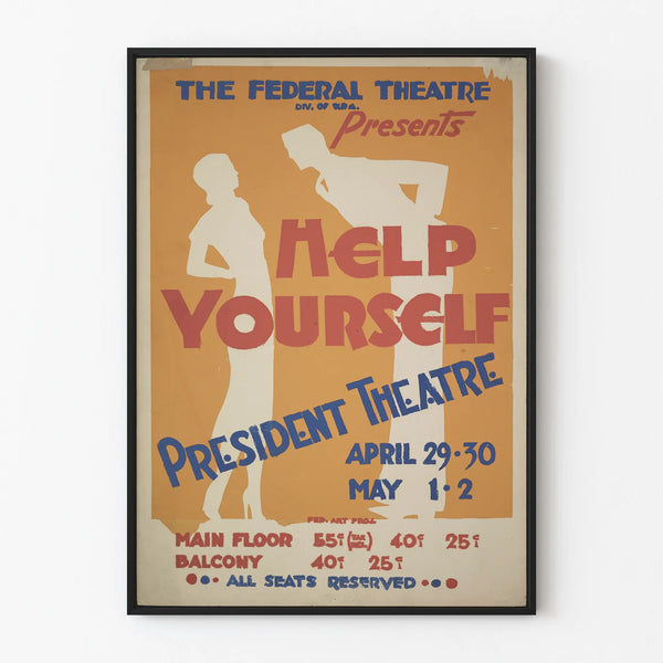 Vintage theater poster Help Yourself wall decoration
