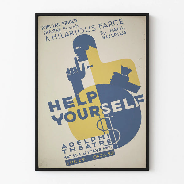 Vintage poster Help Yourself - Retro theater wall decoration