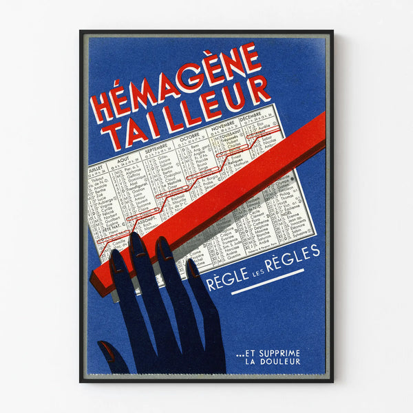 Vintage Poster Hemagène Tailor for Wall Decoration