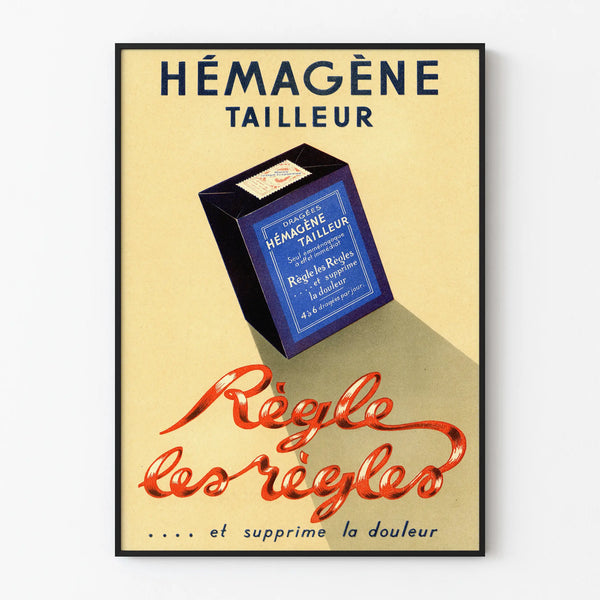 Vintage Advertising Poster Hemagène Tailor - Retro Wall Decoration