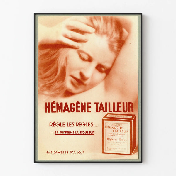Vintage Poster Hemagene Tailor - Retro Medical Wall Decoration
