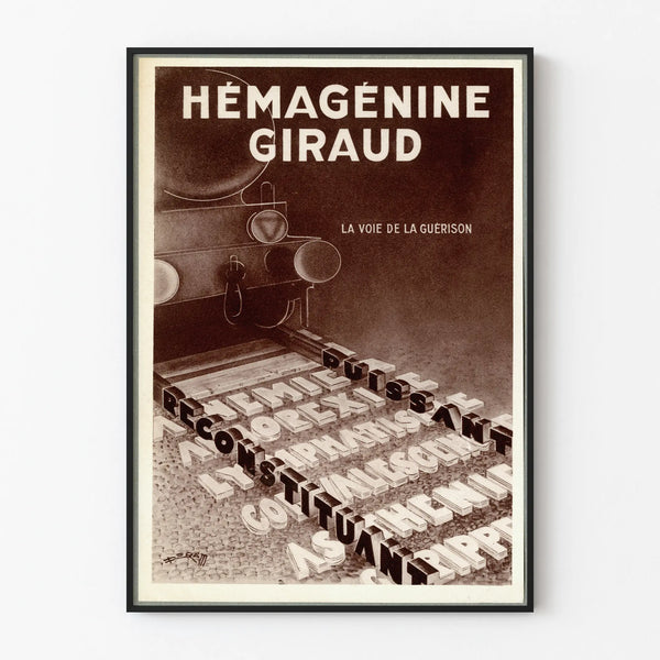Vintage poster Hemagéine Giraud - Medical wall decoration