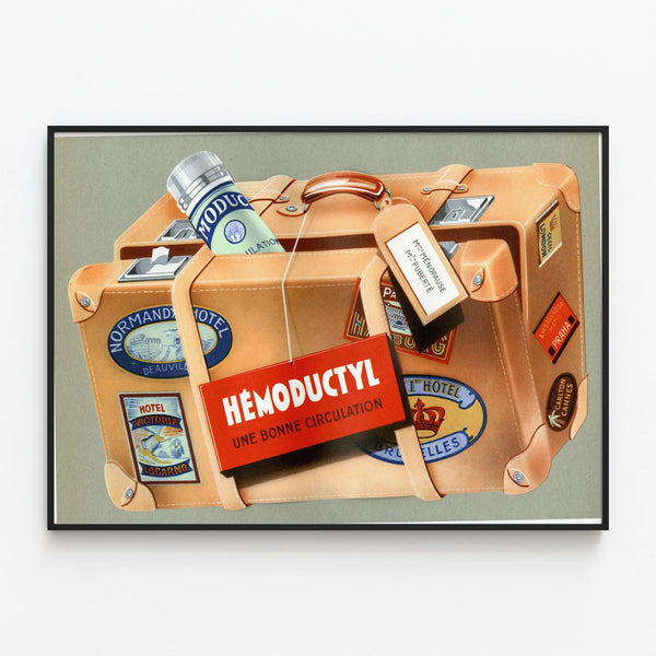 Vintage poster Hemoductyl retro wall decoration — framed artwork on a wall