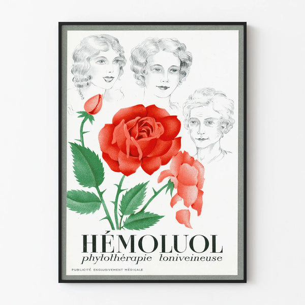 Vintage poster Hémoluol - Medical and botanical wall decoration