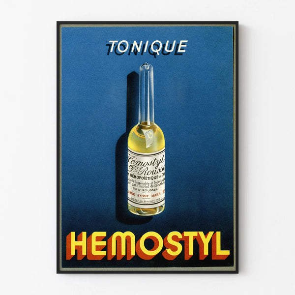 Vintage poster Tonique Hemostyl for wall decoration
