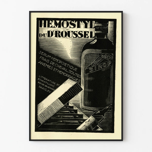 Vintage Hemostyl Poster by Dr. Roussel - Antique Pharmacy Wall Decoration