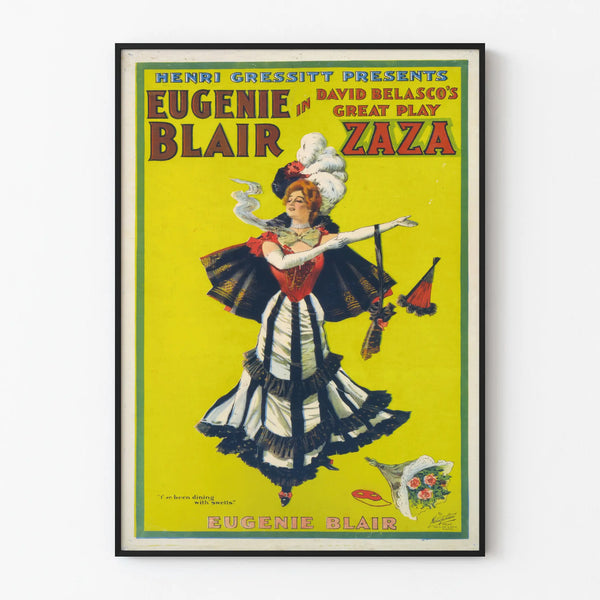 Vintage Poster of Eugénie Blair Theatre in Zaza