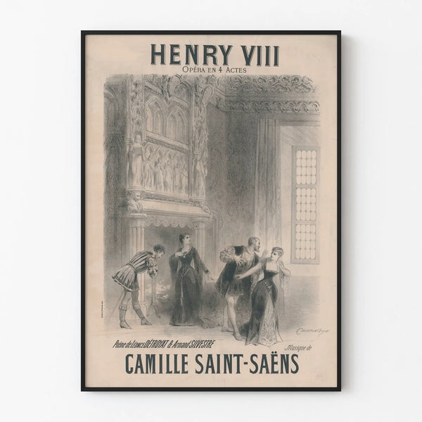 Vintage poster of Henry VIII opera by Camille Saint-Saëns