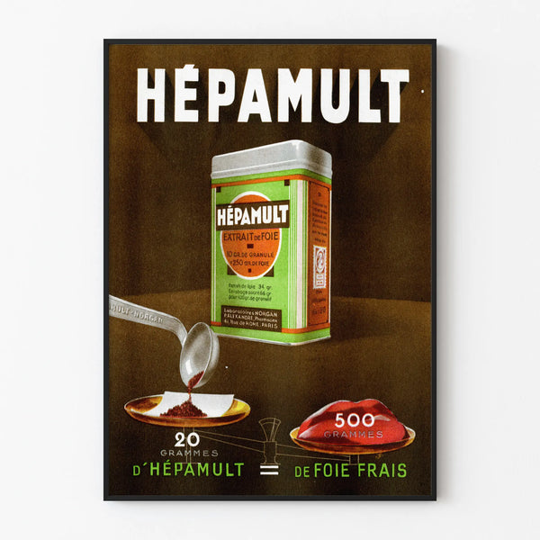 Vintage HépaMult advertising poster extracted from liver