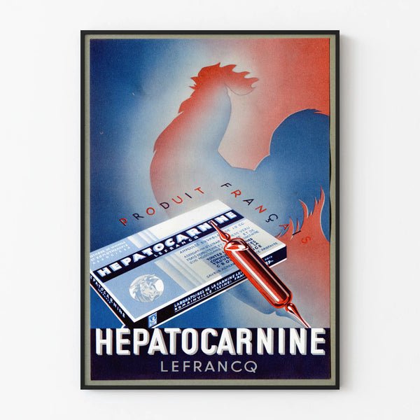 Vintage Hepatocarnine Lefrancq Poster - Retro Wall Decoration