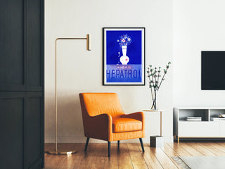 Vintage Poster Hepatrol Anemia in Blue and Pink