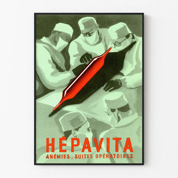 Vintage Medical Poster Hepavita – Health and Surgery Wall Decoration