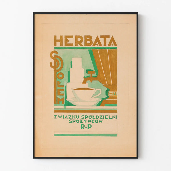 Vintage poster wall decoration Tea Związek Społdzielni Spożywców RzP