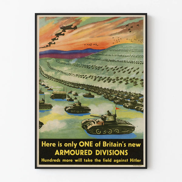 Vintage Poster of Armoured Divisions - Military Wall Decoration