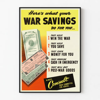 Vintage Canadian Army Poster War Savings