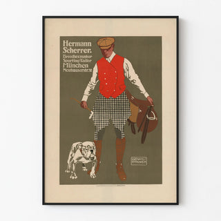 Vintage Hermann Scherrer poster of a sports tailor in Munich