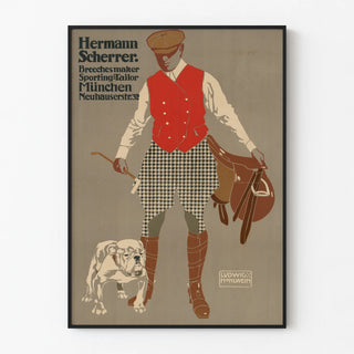 Vintage Poster Hermann Scherrer Sports Tailor in Munich